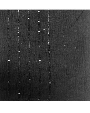 SP179BK Black Sequin Lines Pre-Tied Open Back Bandanna